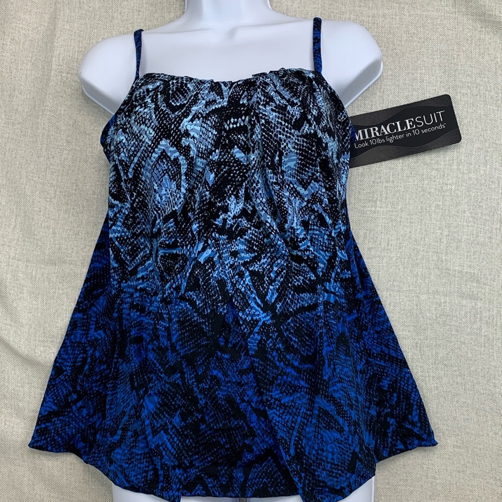 Miraclesuit Jubilee Printed Tankini Top Women's Swimsuit Size 10